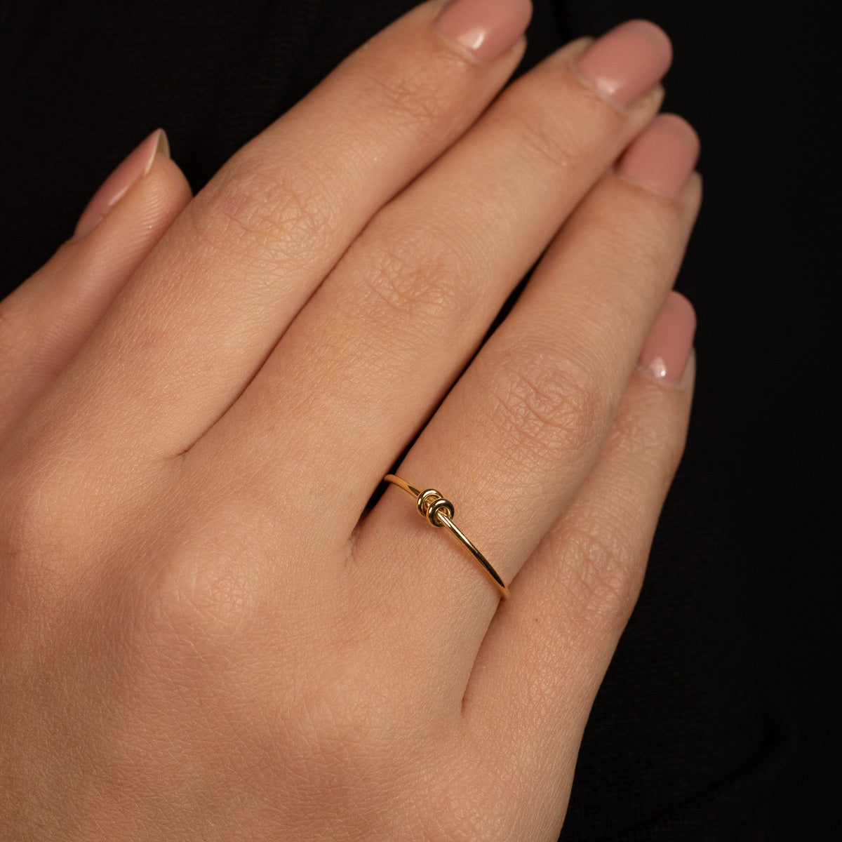Fine gold stacking ring - two small rings - Stainless steel