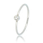 Betekenisring met kristalsteen - Stainless steel - minimalistisch
