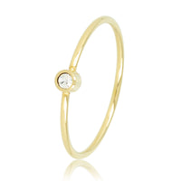 Goldener Aufsteckring mit Kristall - Minimalistischer Edelstahl