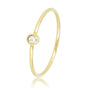 Gouden aanschuifring met kristal - Minimalistisch Stainless steel