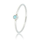 Silberner Aufsteckring - Aqua Glasstein - Edelstahl