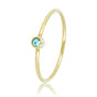 Gouden aanschuifring - Aqua glassteen - Stainless steel