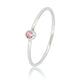 Silberner Aufsteckring - Rosa Glasstein - Edelstahl