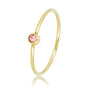 Gouden aanschuifring - roze zirkonia - Stainless steel minimalistisch