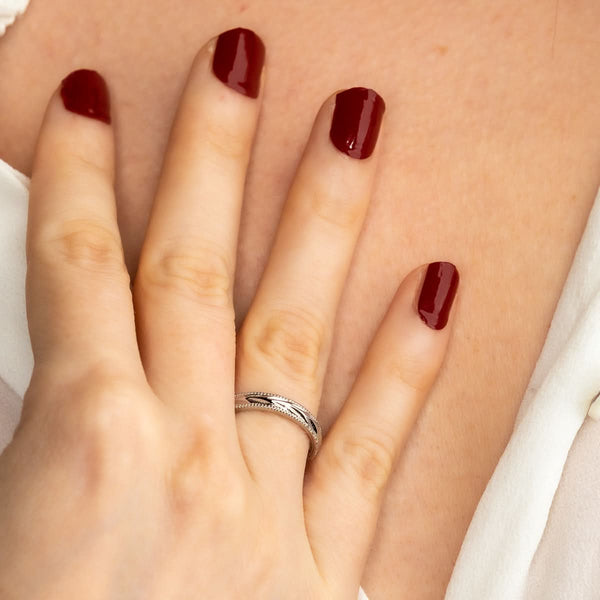 Zilveren ring met bladmotief - 3,5 mm - verkleurt niet