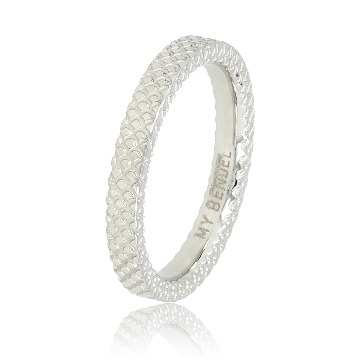 Zilveren ring - slangenhuid patroon - 3 mm smal