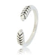 Open ring with leaf pattern - Does not discolor - 3.5 mm wide