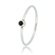 Silver stacking ring - black zirconia - Stainless steel