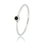 Zilveren aanschuifring - zwart zirkonia - Stainless steel