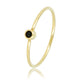 Gold stacking ring - black glass - Stainless steel - minimalist