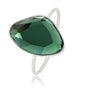 Creatieve zilveren ring - groene glassteen - Blijft mooi