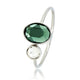 Silver stacking ring - Green and crystal glass stones