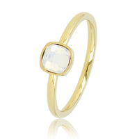 Golden extension ring - Square quartz glass stone