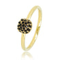 Gouden ring met zwarte zirkonia - minimalistisch Stainless steel