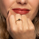 Gouden ring met zwarte zirkonia - minimalistisch Stainless steel