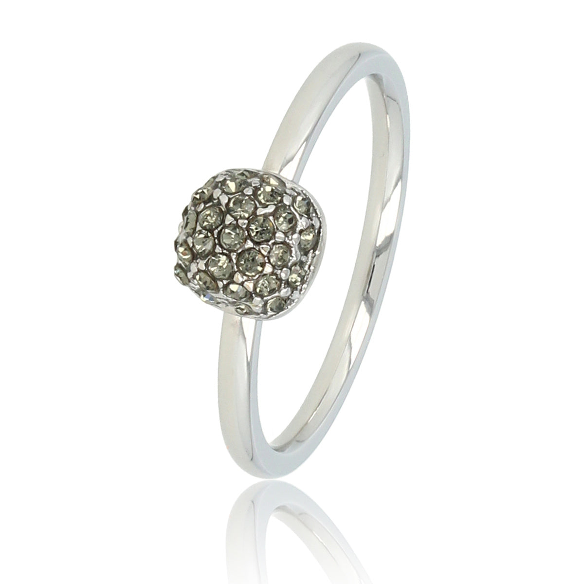Ring zilver met groene zirkonia - minimalistisch Stainless steel