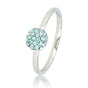 Zilveren aanschuifring - aqua zirkonia - Stainless steel design