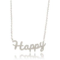 Silver Necklace with Happy Charm - Hypoallergenic Jewelry
