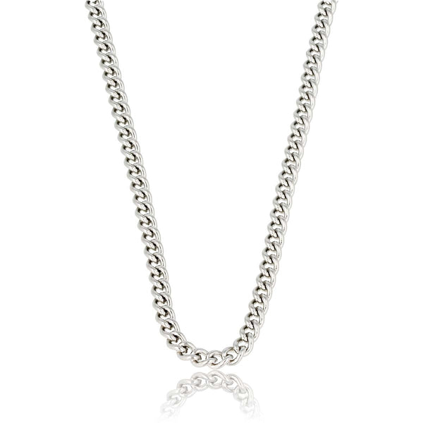Stoere zilveren ketting met 4 mm grove schakels