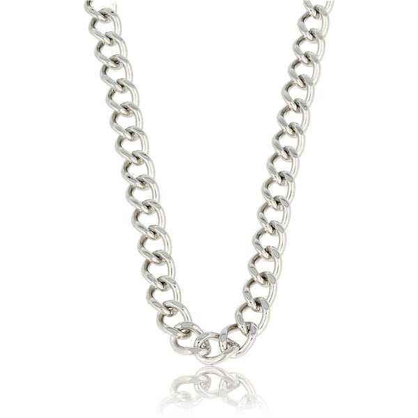 Stoere zilveren ketting met 6 mm grove schakels