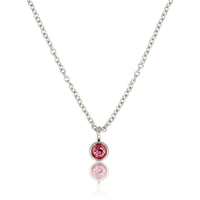 Silberne Kette mit rosa Zirkonia-Stein - Verfärbt sich nicht