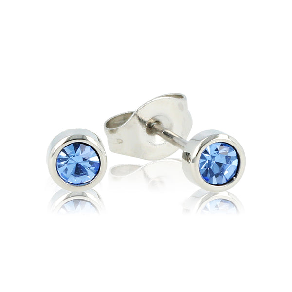 Stralende Zilveren Oorbellen met Saffier Zirkonia 4mm