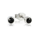 Elegant Silver Earrings with Black Zirconia