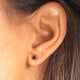 Elegant Gold Earring with Black Zirconia 4mm