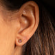 Radiant Gold Earring with Pink Zirconia 4mm