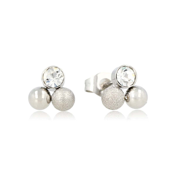 Crystal Silver Stud Earrings - Elegant and Unique