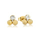 Crystal Golden Stud Earrings 8mm: Radiant Elegance