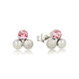 Pink Zirconia Silver Stud Earrings - Elegant and Unique