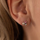 Pink Zirconia Silver Stud Earrings - Elegant and Unique