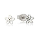 Strahlende Silberne Blumen-Ohrstecker - 6mm Eleganz