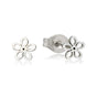 Strahlende Silberne Blumen-Ohrstecker - 6mm Eleganz