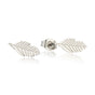 Elegante Zilveren Veer Oorstekers 12mm