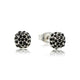 Mystical Silver Stud Earrings with Black Stones 6mm
