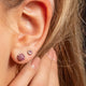 Pink Zirconia: Silver Stud Earrings 6mm