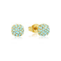 Stralende Gouden Oorknopjes met Aqua Zirkonia 6mm