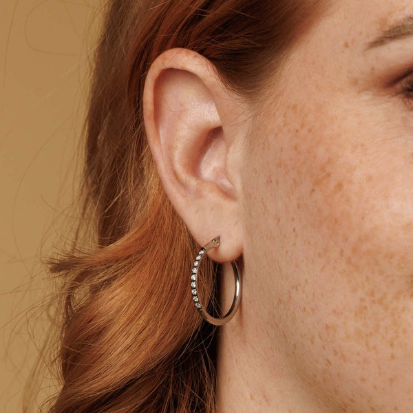 Radiant Silver Earrings with Zirconia Crystals