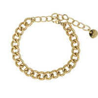 Gouden stainless steel Schakelarmband Verstelbaar