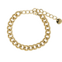 Gouden stainless steel Schakelarmband Verstelbaar