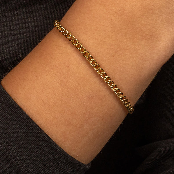 Gouden stainless steel Schakelarmband Verstelbaar