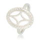 Vintage silver ring - white inlay - epoxy and stainless steel