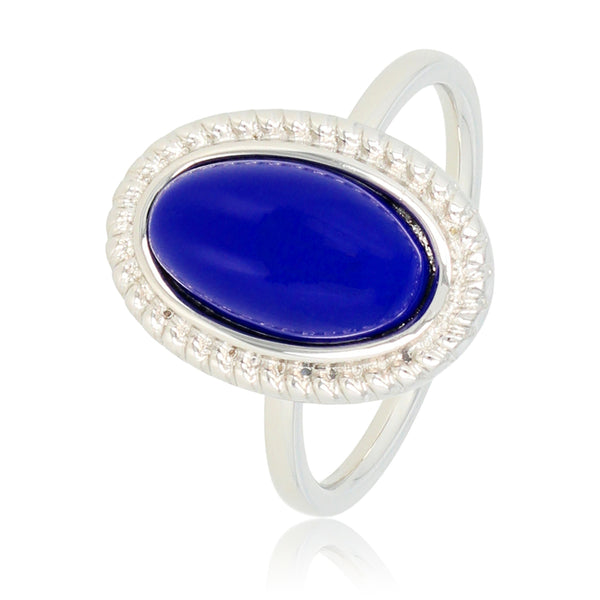Vintage zilveren ring - blauwe steen - Stainless steel design