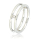 Doppelte Ring - Silber - 3 Zirkonia Steine - Edelstahl