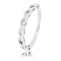 Woven silver stacking ring - Playful link ring