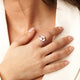 Lila keramieken ringen set: gouden ring met Epoxy bloem, 2 geslepen ringen. Stijlvol en uniek. 1 jaar garantie.