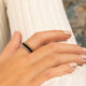 Black ring with balls - Stainless steel - hypoallergenic