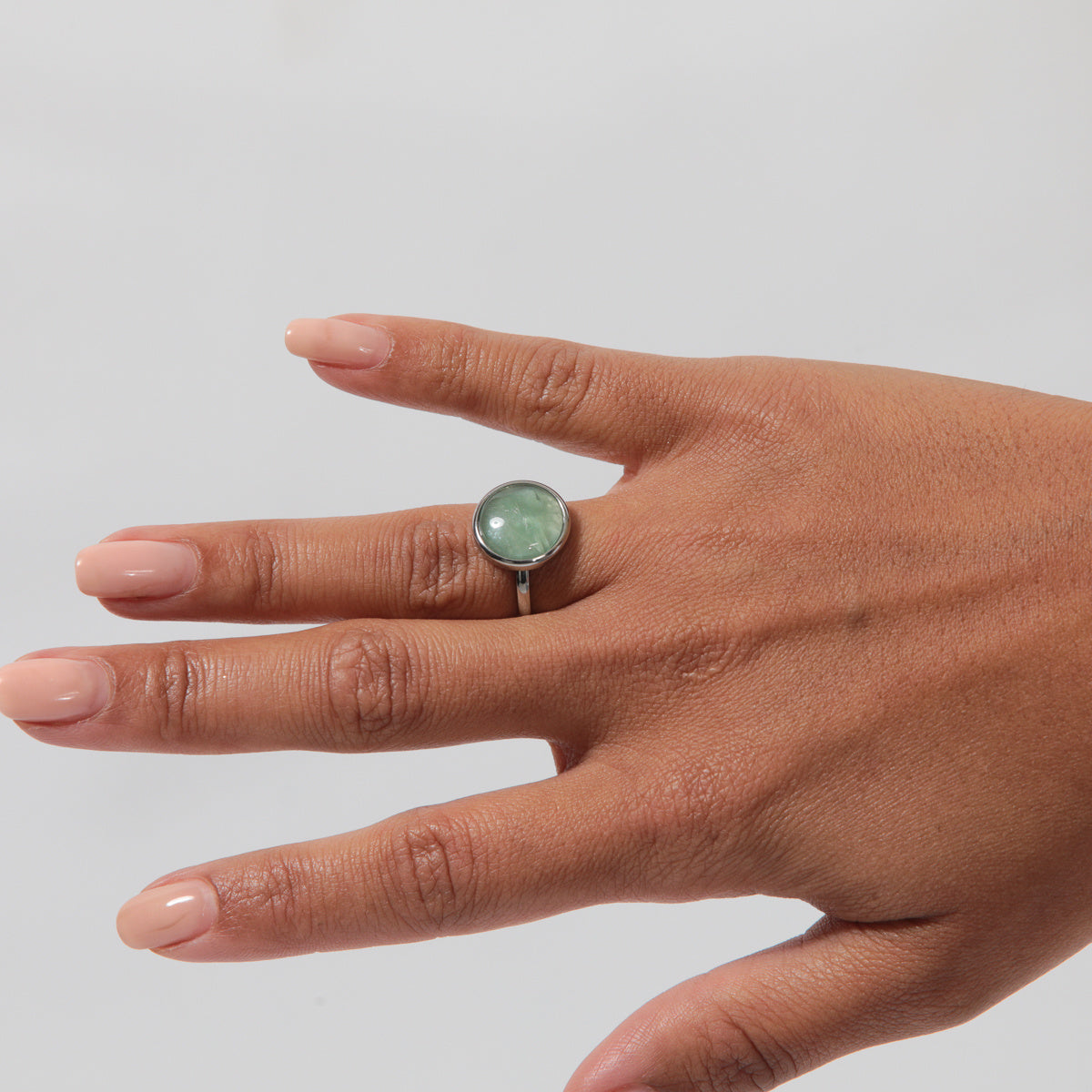 Zilveren ring - groene Fluorite edelsteen - zelfvertrouwen